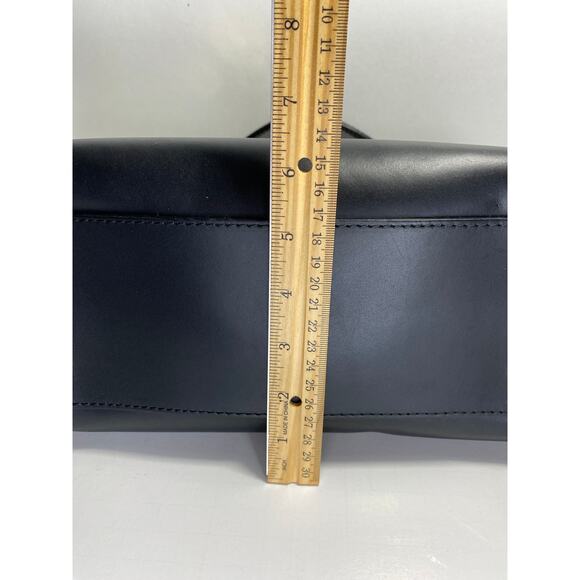 LUANA FERRACUTI BLACK LEATHER SATCHEL CONVERTIBLE HANDBAG - Picture 9 of 9